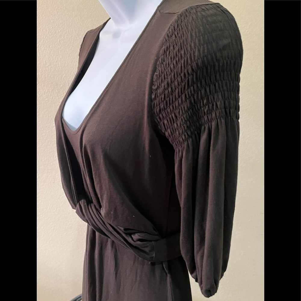 NWT Theory gorgeous draped leotard wrap waist dress rayon jersey w/ 3/4 sleeves - Picture 8 of 8